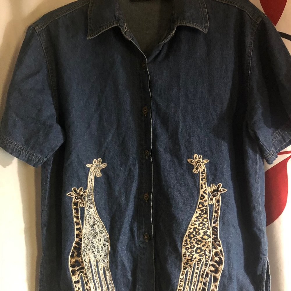 MPH Collection women denim Medium Buttonup Top